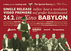 Flyer: The Special Guests – Konzert Kino Babylon (Hinten – Bandfoto von Anja Pietsch)